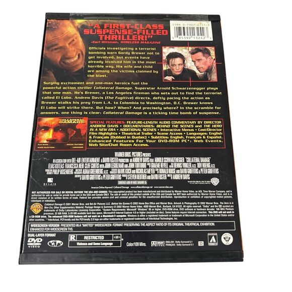 Collateral Damage (DVD, Snapcase, 2002) Arnold Schwarzenegger Action Thriller - Picture 2 of 3